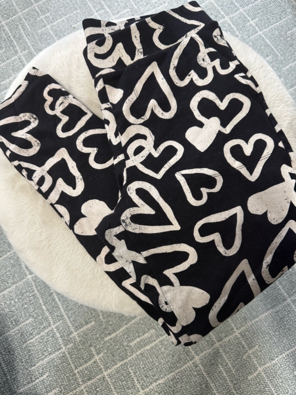 torrid Black Leggings with Cream Heart Print - Wonen